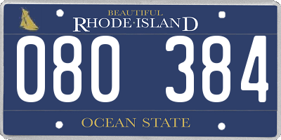 RI license plate 080384