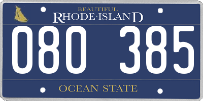RI license plate 080385