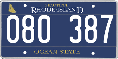 RI license plate 080387