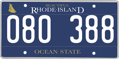 RI license plate 080388
