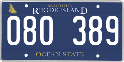 RI license plate 080389