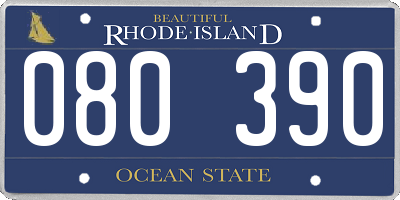 RI license plate 080390