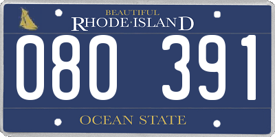 RI license plate 080391