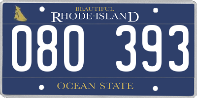 RI license plate 080393