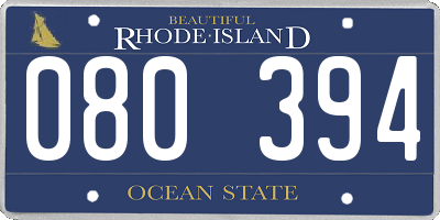 RI license plate 080394