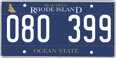 RI license plate 080399