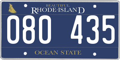 RI license plate 080435