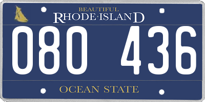 RI license plate 080436