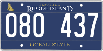 RI license plate 080437