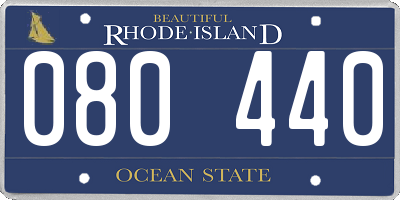 RI license plate 080440