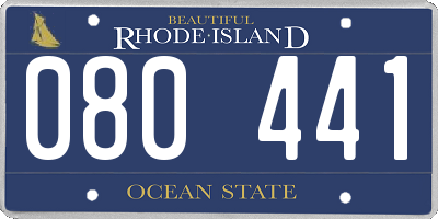 RI license plate 080441
