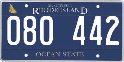RI license plate 080442
