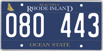 RI license plate 080443