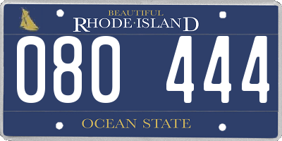 RI license plate 080444