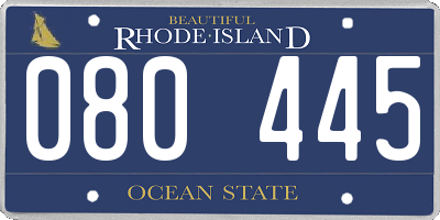 RI license plate 080445