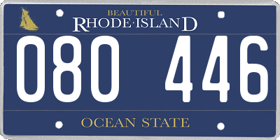 RI license plate 080446