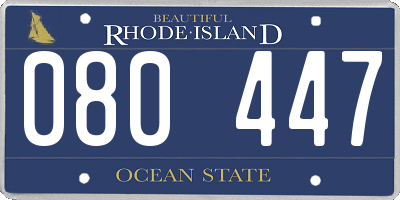 RI license plate 080447