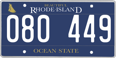 RI license plate 080449