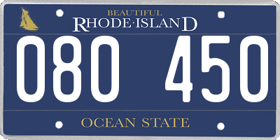 RI license plate 080450