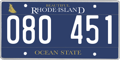 RI license plate 080451