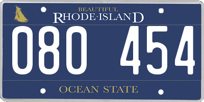 RI license plate 080454
