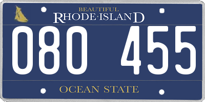 RI license plate 080455