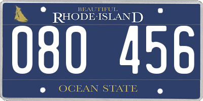 RI license plate 080456