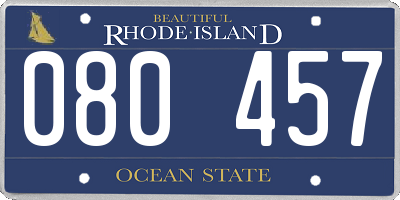 RI license plate 080457