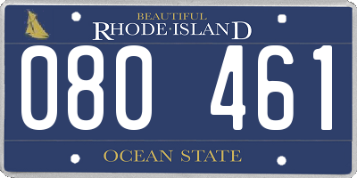 RI license plate 080461