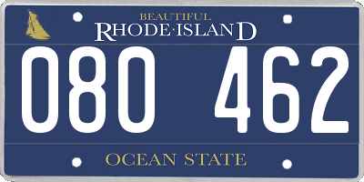 RI license plate 080462