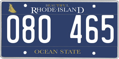RI license plate 080465
