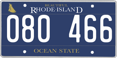 RI license plate 080466