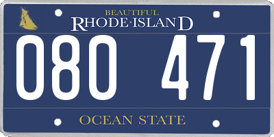 RI license plate 080471