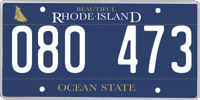 RI license plate 080473
