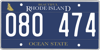 RI license plate 080474