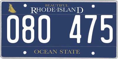 RI license plate 080475