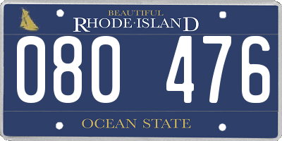RI license plate 080476