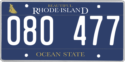 RI license plate 080477