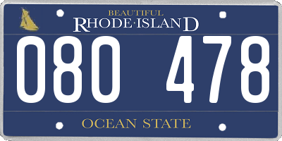 RI license plate 080478