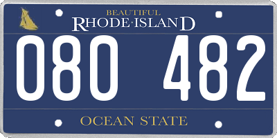 RI license plate 080482