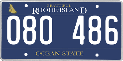 RI license plate 080486