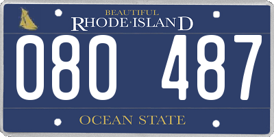 RI license plate 080487