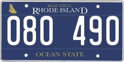 RI license plate 080490
