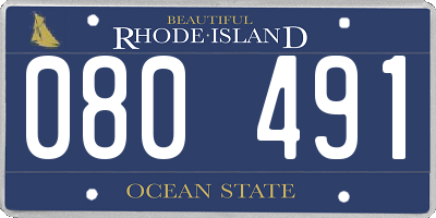 RI license plate 080491