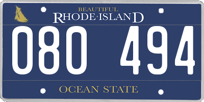 RI license plate 080494