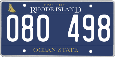 RI license plate 080498