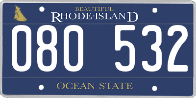 RI license plate 080532