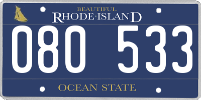 RI license plate 080533