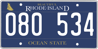 RI license plate 080534