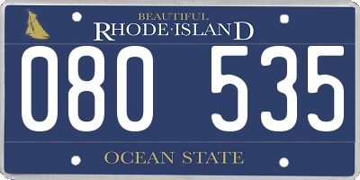 RI license plate 080535